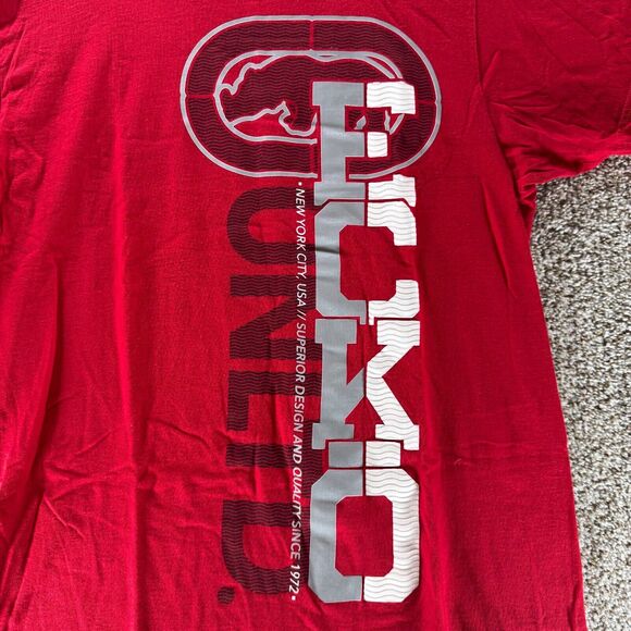 Vintage ECKO UNLTD Shirt Mens Large Red Short Sleeve Cotton Casual Y2K Adult - Picture 2 of 12